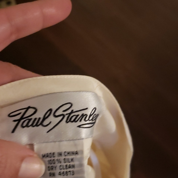 Paul Stanley Cream Fau Wrap Silk Skirt - Picture 3 of 3